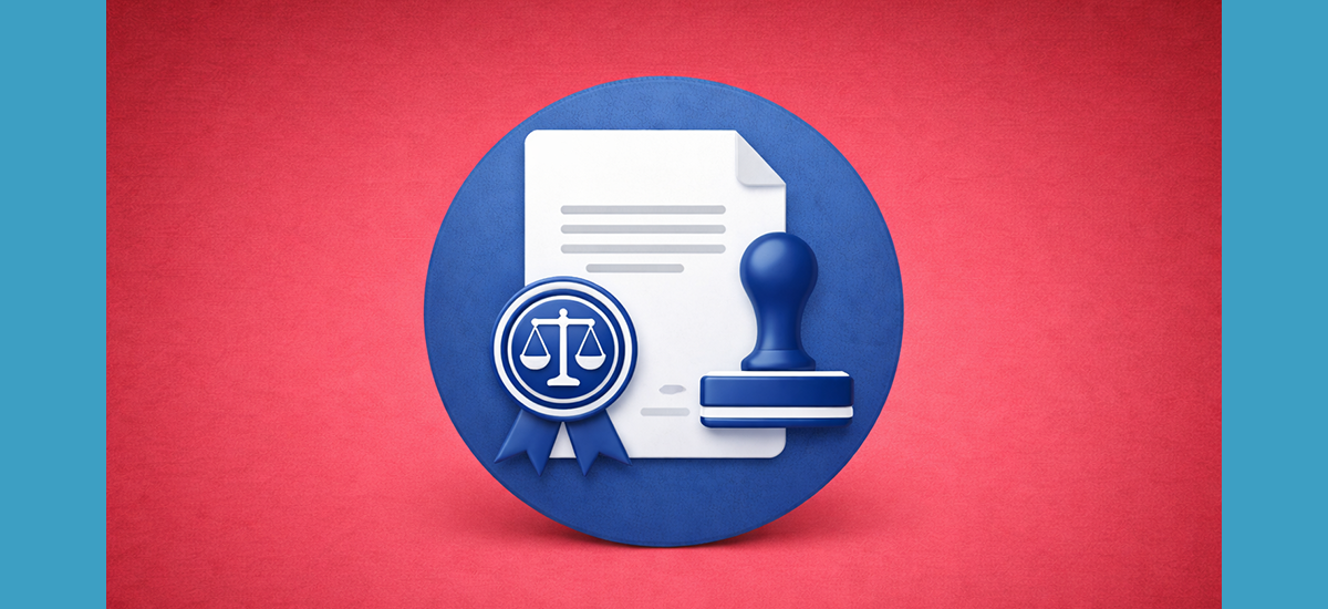 Legal document with certification