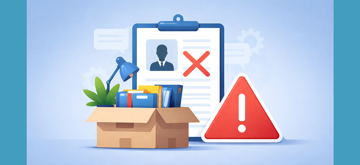 Wrongful dismissal concept with office items