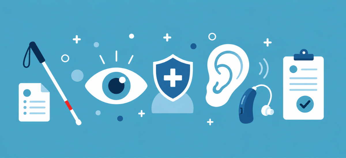 benefits for people with vision and hearing problems in the United Kingdom